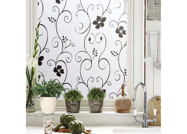 Isolerende & Zonwerende Statische Raamfolie HR++ - Anti Inkijk - Klimop