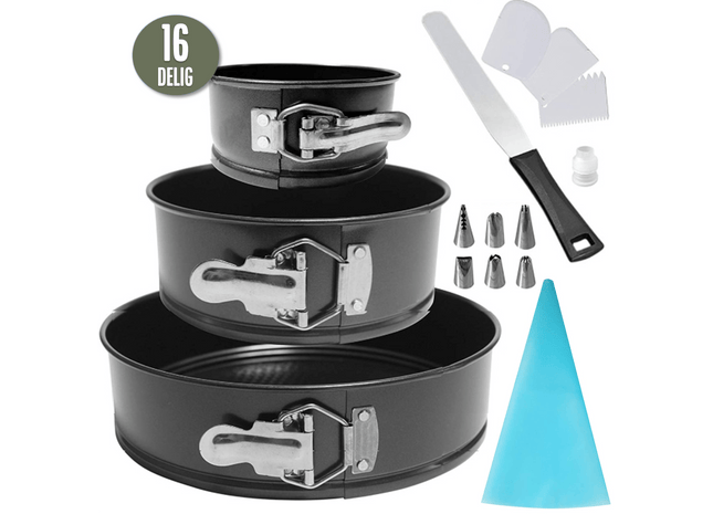 16-delig Ronde Springvorm Set