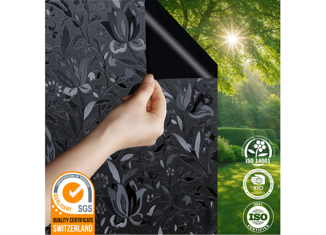 Isolerende & Zonwerende Verduisteringsfolie - Blackout Raamfolie Bloemen