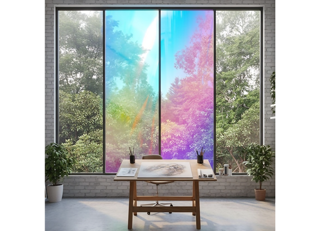 Isolerende Statische Raamfolie HR++ Anti Inkijk - Holografisch Zeepbeleffect