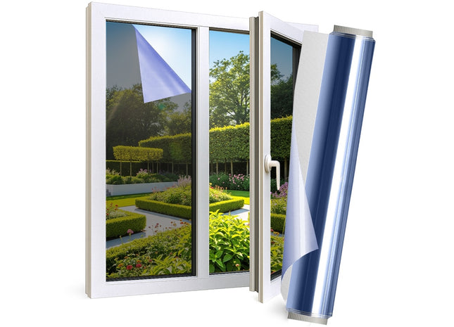 Isolerende & Zonwerende HR+ Raamfolie met Spiegeleffect - Blauw