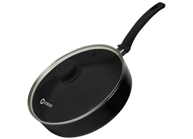 Hapjespan Inductie - 3100ml - Speciale Anti-Aanbak Coating - Ergonomische Koudgrepen - Gerecycled Aluminium - Zwart