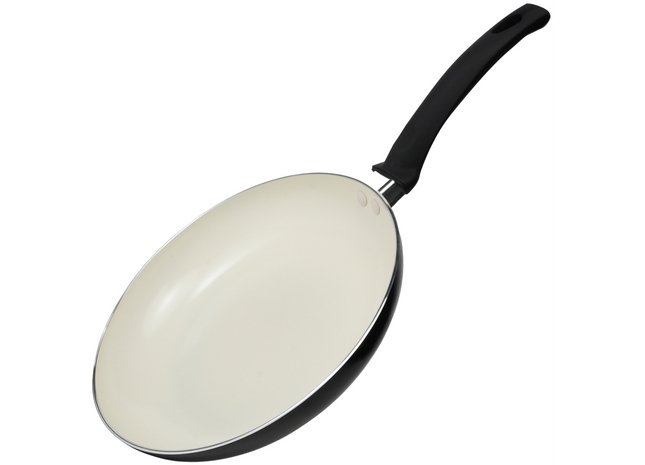 Koekenpan Inductie - 1500ml - Speciale Anti-Aanbak Coating - Koekenpannen met Ergonomische Koudgrepen - Gerecycled Aluminium - Zwart/Wit