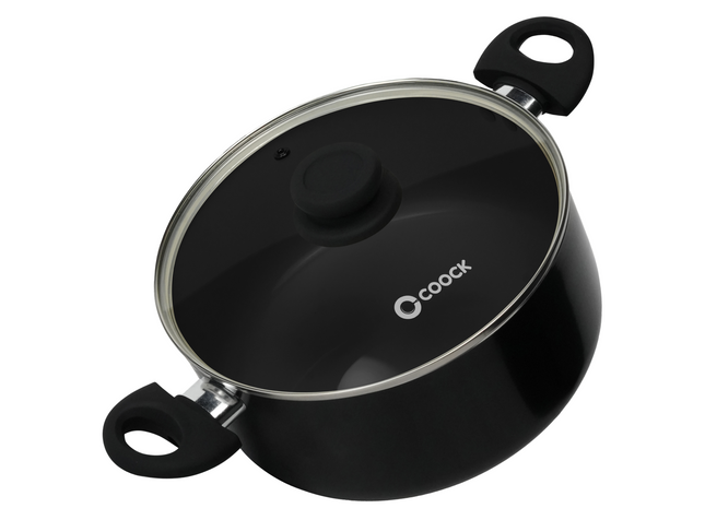 Kookpan 5000ml - Speciale Anti-Aanbak Coating - Ergonomische Koudgrepen - Gerecycled Aluminium - Zwart