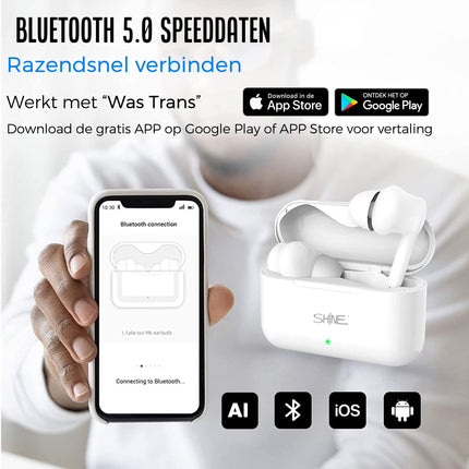 Vertaalcomputer - AI Vertaal apparaat met spraak - Draadloze Oordopjes met Vertaalfunctie - Environmental Noice Cancelling - Bluetooth 5.0 - Vertaler voor 127 Talen