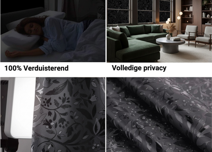 Isolerende & Zonwerende Verduisteringsfolie - Blackout Raamfolie Bloemen