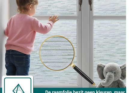 Isolerende & Zonwerende Statische Raamfolie HR++ - Anti Inkijk - Stofjes patroon