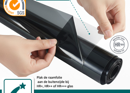 Isolerende & Zonwerende Zelfklevende HR+ HR++ of HR+++ Raamfolie - Tint 39%