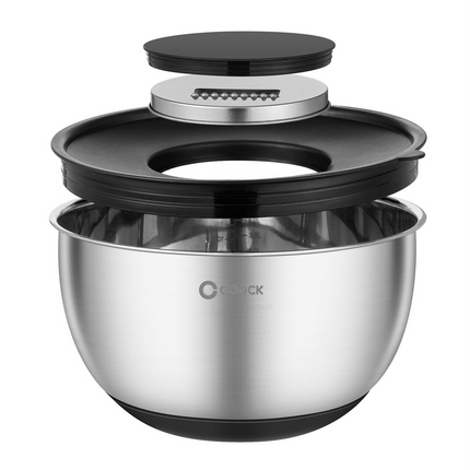 16-delige Mengkommen Set met Rasp en Bewaardeksels - Zwart