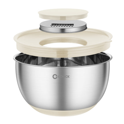 16-delige Mengkommen Set met Rasp en Bewaardeksels - Beige