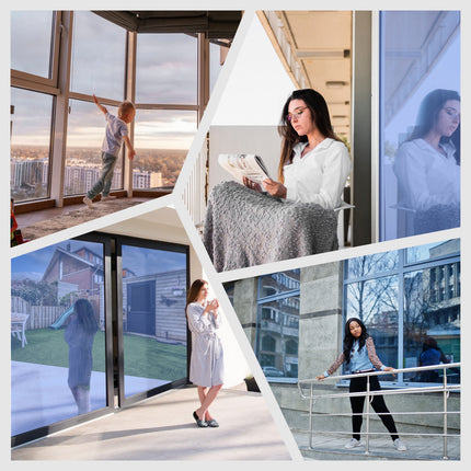 Isolerende & Zonwerende HR+ Raamfolie met Spiegeleffect - Blauw