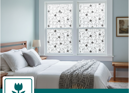 Isolerende & Zonwerende Statische Raamfolie HR++ - Anti Inkijk - Klimop