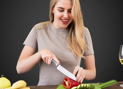 Stijlvolle Messenset met Blok en gratis Snijplank - RVS