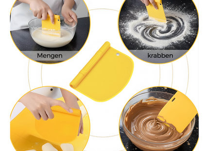 Deegschraper & Deegsteker set - RVS en kunststof