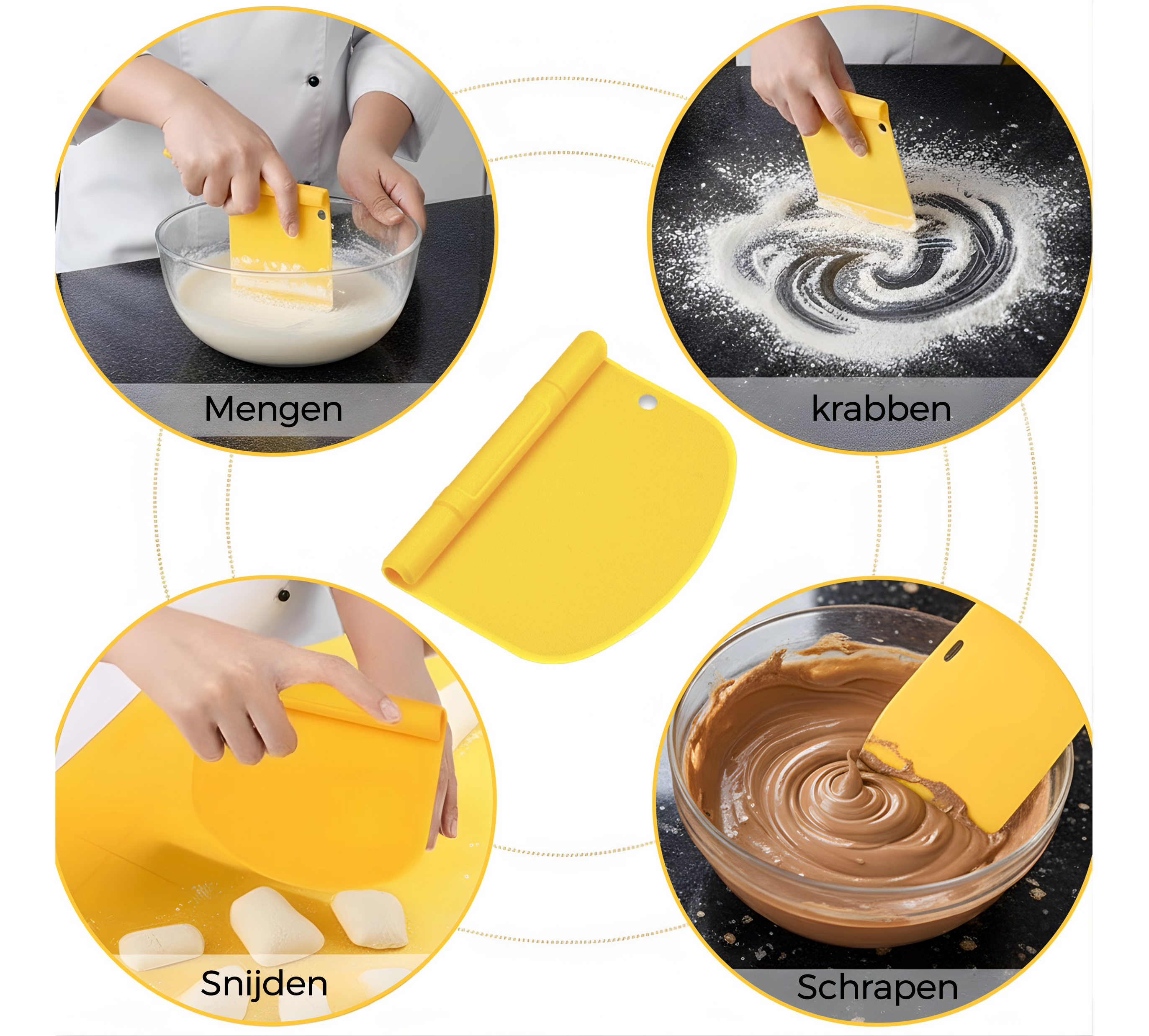 SURDOCA Deegschraper bankschraper - 3P 4,7 x 3,7 inch BPA-vrije plastic flexibele kom schraper, scherpe rand en hoeken deegsnijder. Antislip dessert snoep beeldhouwen gereedschap, bakken geschenken SURDOCA Deegschraper bankschraper - 3P 4,7 x 3,7 inch BPA-vrije plastic flexibele kom schraper, scherpe rand en hoeken deegsnijder. Antislip dessert snoep beeldhouwen gereedschap, bakken geschenken