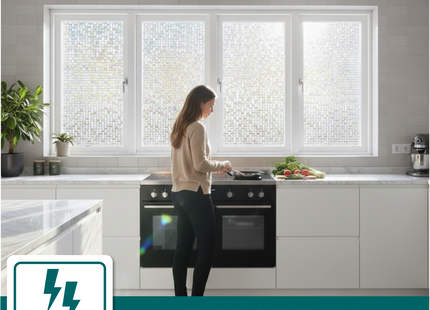 Isolerende & Zonwerende Statische Raamfolie HR++ - Anti Inkijk - Mozaïek Regenboogeffect - 60x200cm