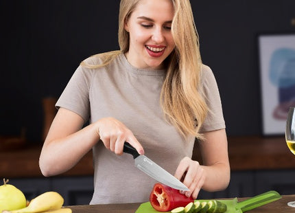 Stijlvolle Messenset met Blok en gratis Snijplank - RVS/Blanc