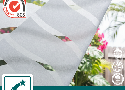 Isolerende & Zonwerende Statische Raamfolie HR++ - Anti Inkijk - Golven