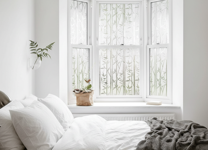 Isolerende & Zonwerende Statische Raamfolie HR++ - Anti Inkijk - Bamboe