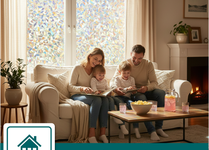 Isolerende & Zonwerende Statische Raamfolie HR++ - Anti Inkijk - Scherven Regenboogeffect