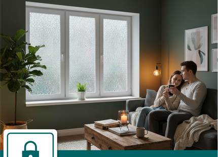 Isolerende & Zonwerende Statische Raamfolie HR++ - Anti Inkijk - Mozaïek Regenboogeffect - 60x200cm