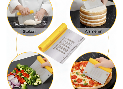 Deegschraper & Deegsteker set - RVS en kunststof