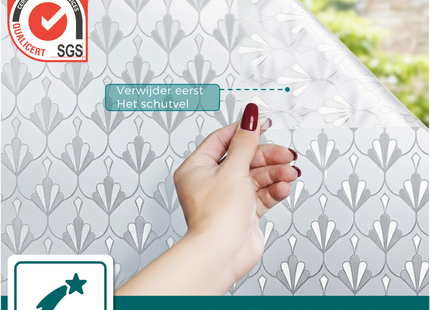 Isolerende & Zonwerende Statische Raamfolie HR++ - Anti Inkijk - Retro