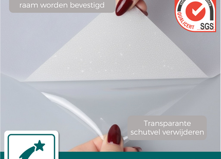 Isolerende & Zonwerende Statische Raamfolie HR++ - Anti Inkijk - Glitter