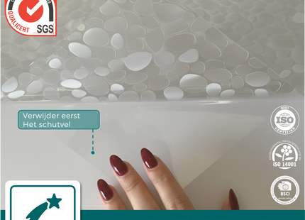 Isolerende & Zonwerende Statische Raamfolie HR++ - Anti Inkijk - Kiezel