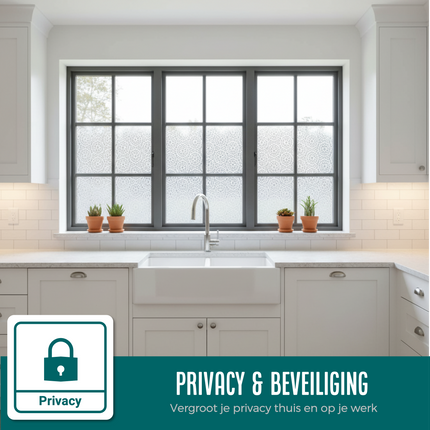 Isolerende & Zonwerende Statische Raamfolie HR++ - Anti Inkijk - Kant