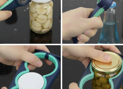 Allesopener - Multifunctionele Opener - 7-in-1 Potopener - Keuken Hulp - Flesopener – XL  Hulpmiddelen voor Ouderen - Blauw