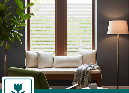 Isolerende & Zonwerende Statische Raamfolie HR++ - Anti Inkijk - Strepen