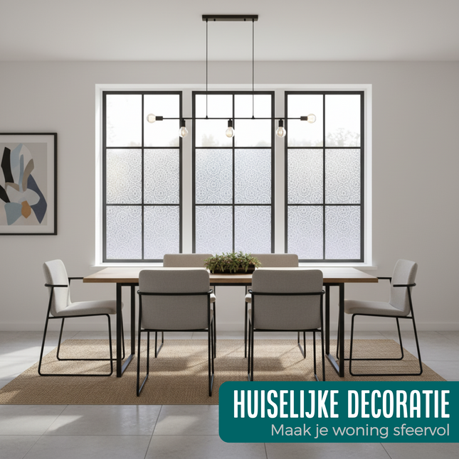 Isolerende & Zonwerende Statische Raamfolie HR++ - Anti Inkijk - Kant