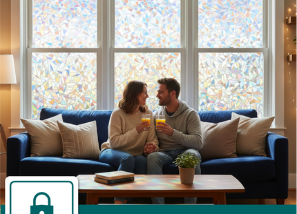 Isolerende & Zonwerende Statische Raamfolie HR++ - Anti Inkijk - Scherven Regenboogeffect