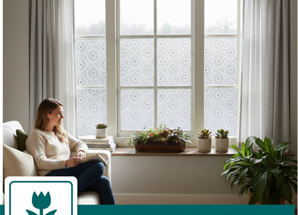 Zonwerende en Isolerende Statische Raamfolie HR++ - Anti Inkijk - Kant