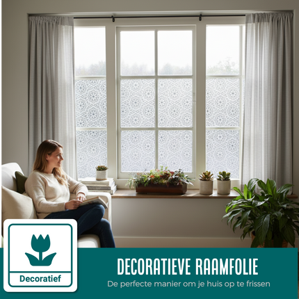 Isolerende & Zonwerende Statische Raamfolie HR++ - Anti Inkijk - Kant