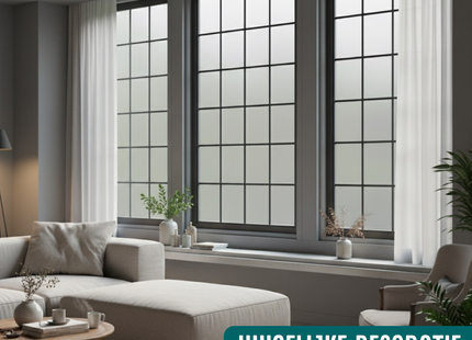 Isolerende & Zonwerende Statische Raamfolie - Anti Inkijk - Matglas