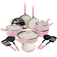 COOCK - 19-Delige Pannenset - Roze/Wit