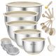 16-delige Mengkommen Set met Rasp en Bewaardeksels - Beige