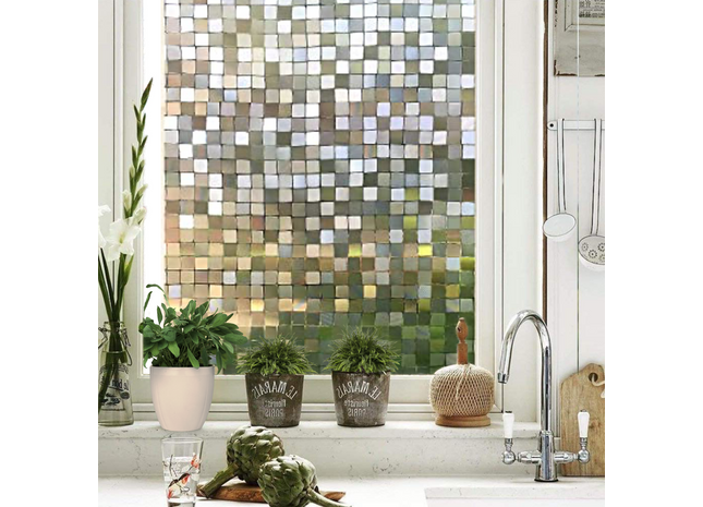 Isolerende & Zonwerende Statische Raamfolie HR++ - Anti Inkijk - Mozaïek