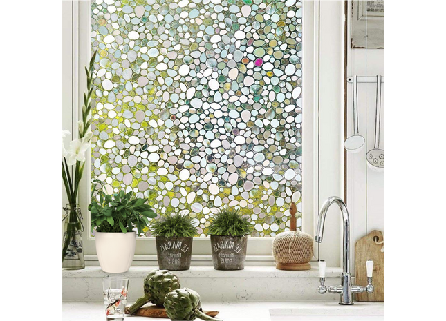 Zonwerende en Isolerende Statische Raamfolie HR++ - Anti Inkijk - Kiezel