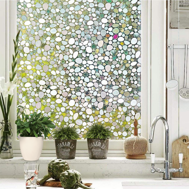 Isolerende & Zonwerende Statische Raamfolie HR++ - Anti Inkijk - Kiezel