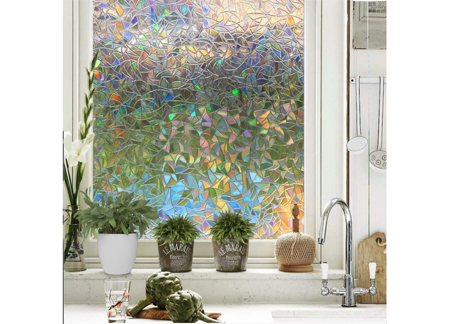 Isolerende & Zonwerende Statische Raamfolie HR++ - Anti Inkijk - Scherven Regenboogeffect