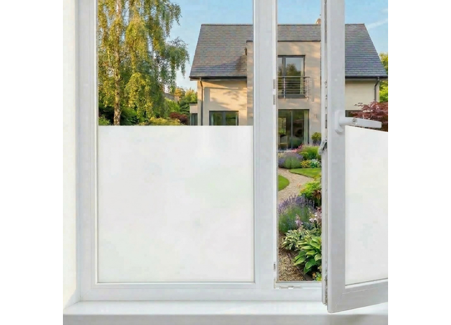 Isolerende & Zonwerende Statische Raamfolie - Anti Inkijk - Melkglas