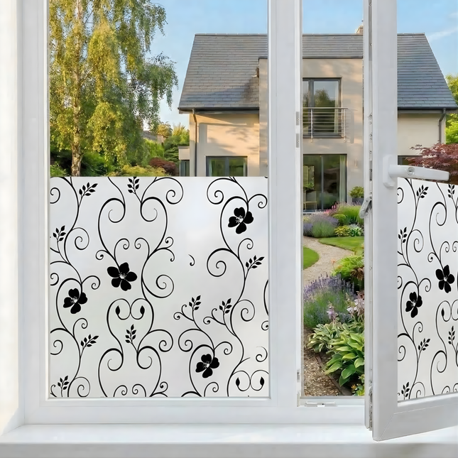 Isolerende & Zonwerende Statische Raamfolie HR++ - Anti Inkijk - Klimop