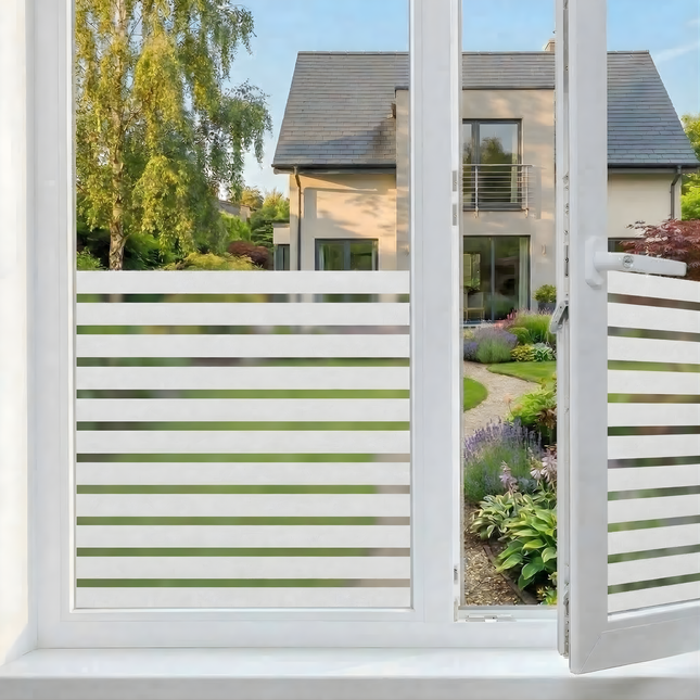 Isolerende & Zonwerende Statische Raamfolie HR++ - Anti Inkijk - Strepen