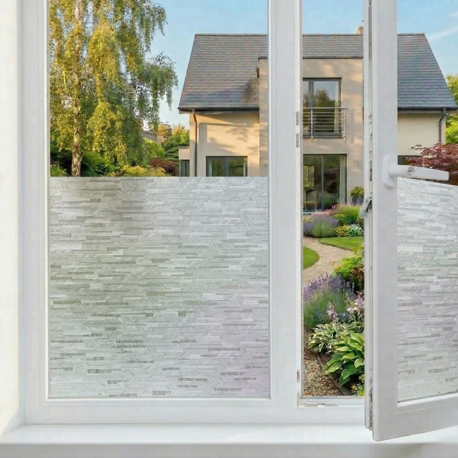 Isolerende & Zonwerende Statische Raamfolie HR++ - Anti Inkijk - Stofjes patroon