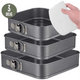 3-Delige Springvorm Set Vierkant met Antiaanbaklaag - 24 tot 28 Cm Diameter -Cakevorm Incl. Deegschraper & E-Book