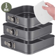 3-Delige Springvorm Set Vierkant met Antiaanbaklaag - 24 tot 28 Cm Diameter -Cakevorm Incl. Deegschraper & E-Book