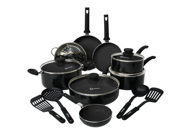COOCK - 19-Delige Pannenset -  Zwart
